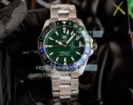Copy Tag Heuer Aquaracer Calibre 7 GMT Watch Green Dial Green & Blue Bezel
